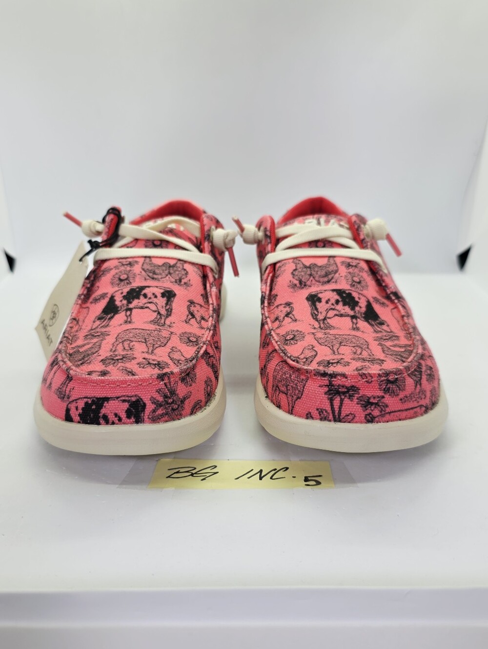NWT Ariat Hilo Coral Livestock Women's sz 6.5 Pink Animal Print Slip-On Loafer - Picture 8 of 12
